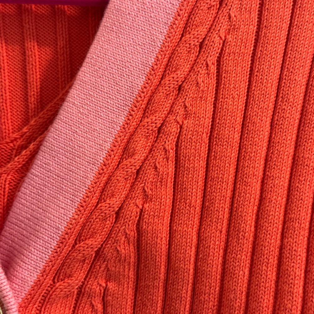 Talbots Orange and Pink Ribbed Cardigan set - Picture 4 of 12